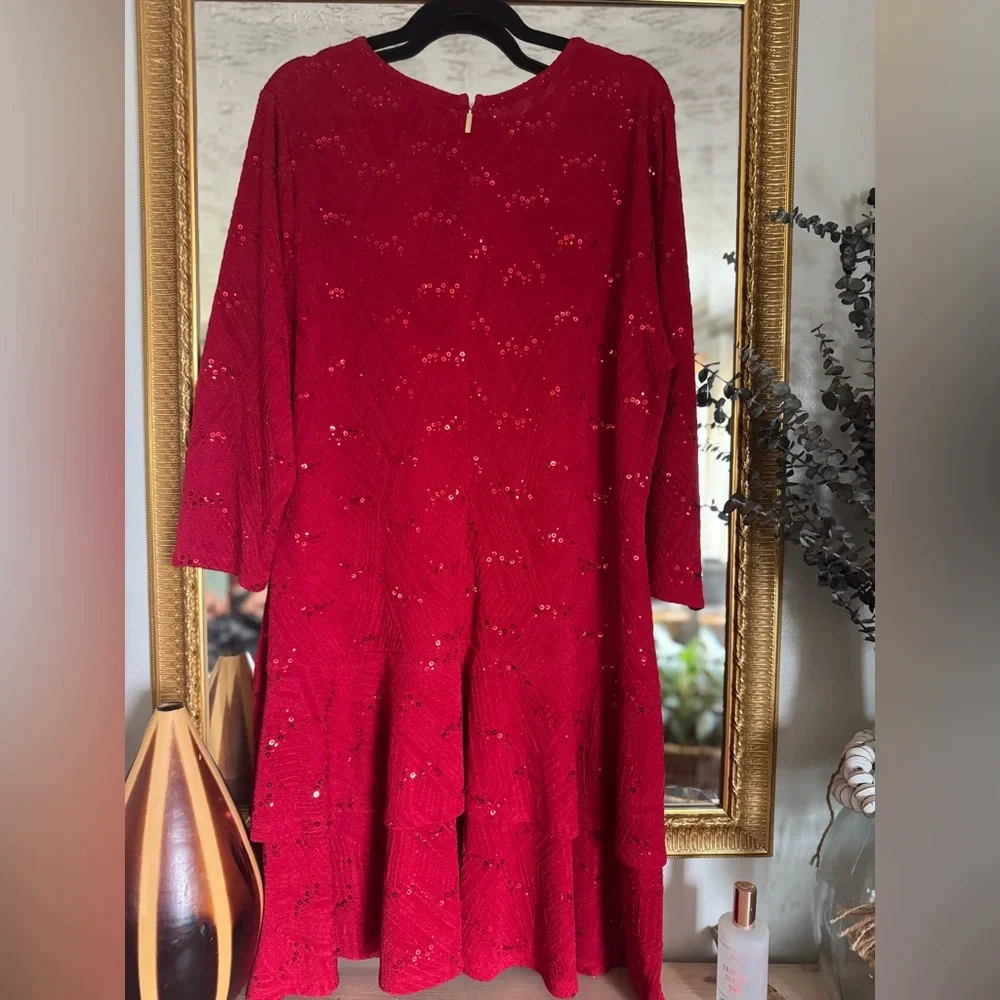 NWT Michael Kors Red Lace Tiered Dress | 2X Romantic Mini Dress Holiday Event